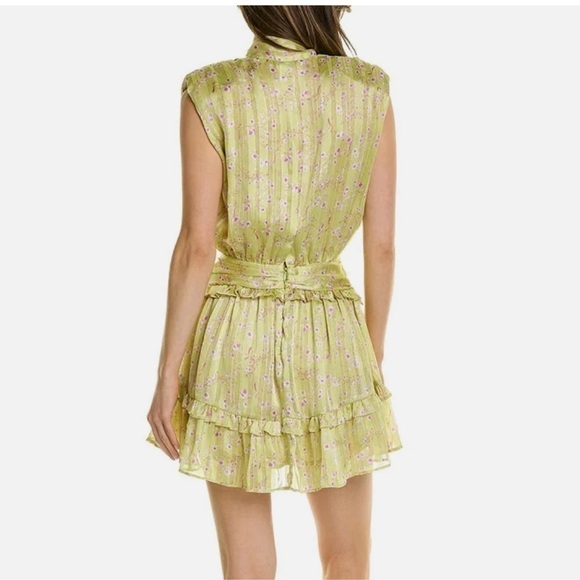 NWT Sabina Musayev Soleil Mini Dress Lime Green Size Large Fairycore - Picture 2 of 16